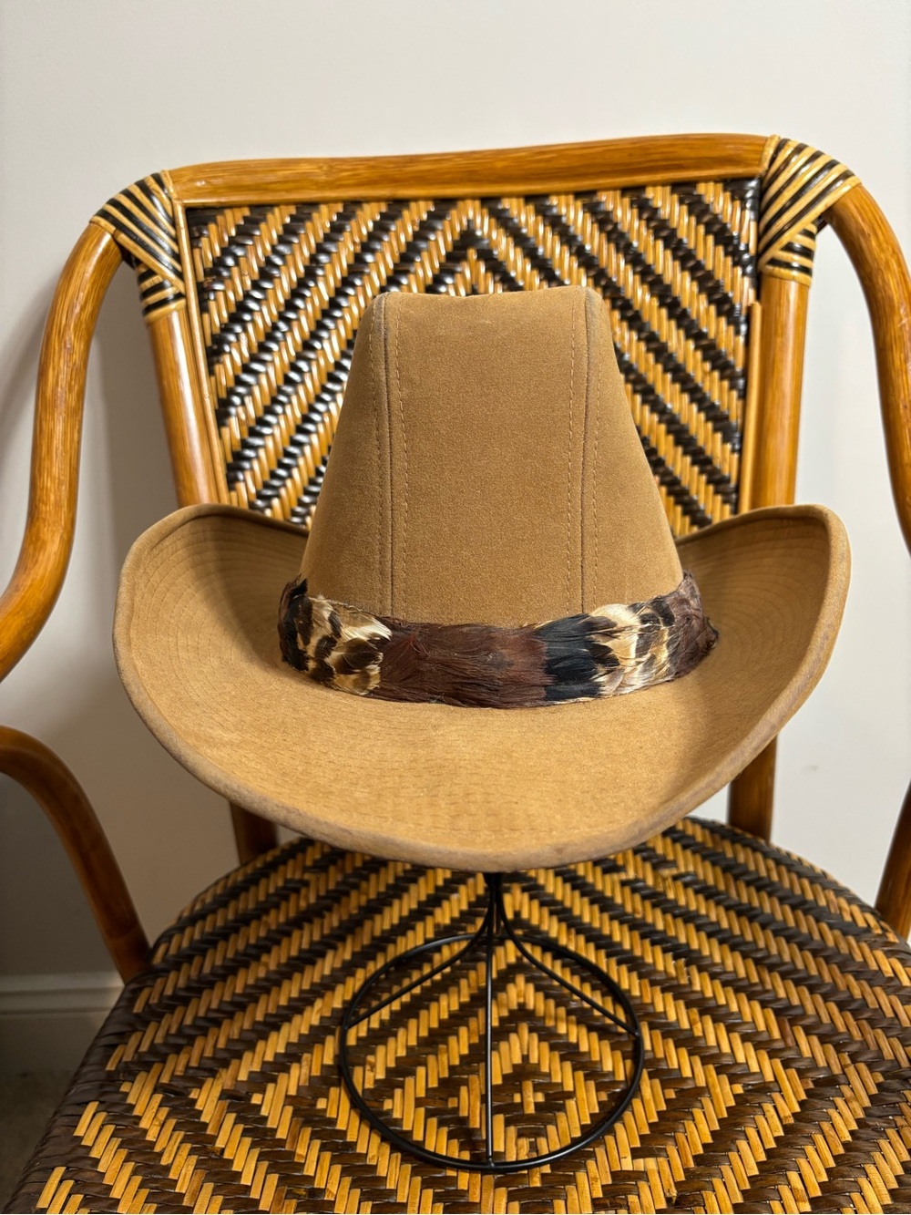 Vintage Levi Strauss Western Cowboy Hat Feathers 7 1/8 70s